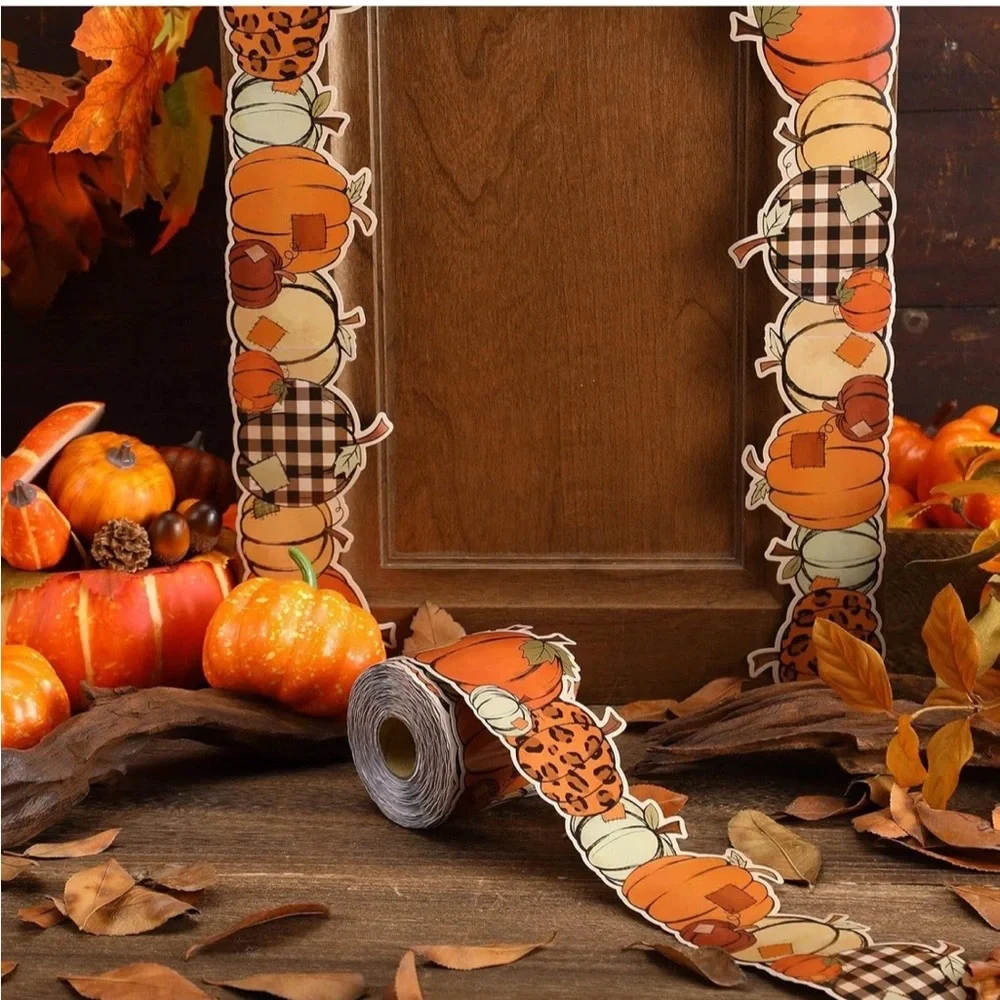 68.9 Ft  Pumpkin Bulletin Board Borders Fall Decorations. Home School Teacher